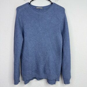 Erre De Raso Sweater Womens L/XL Blue Long Sleeve Ribbed Knit Preppy‎ Business